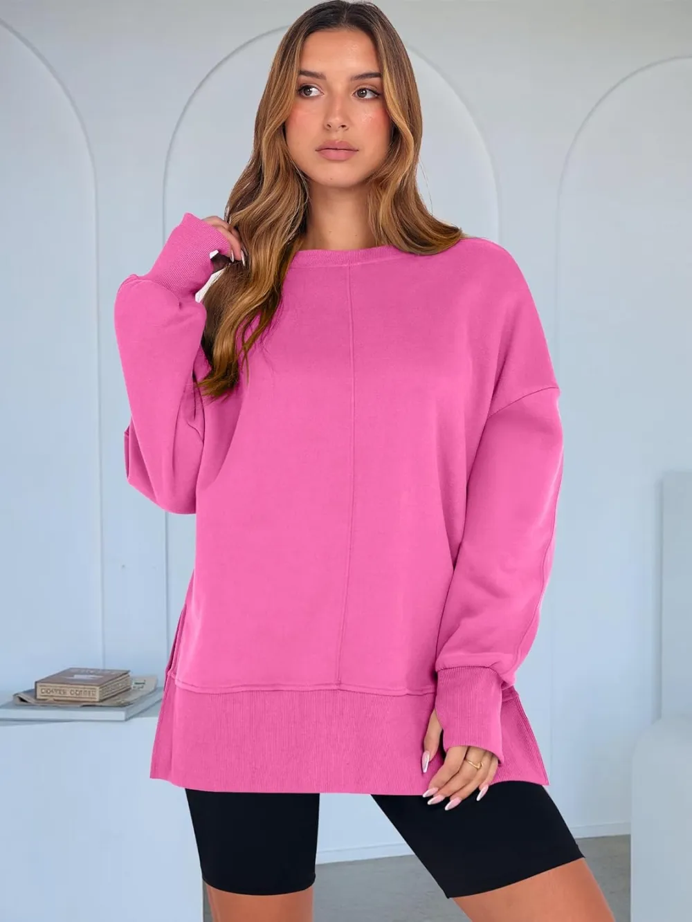 Women Oversized Sweatshirts Thumbhole Long Sleeve Hoodies Shirts