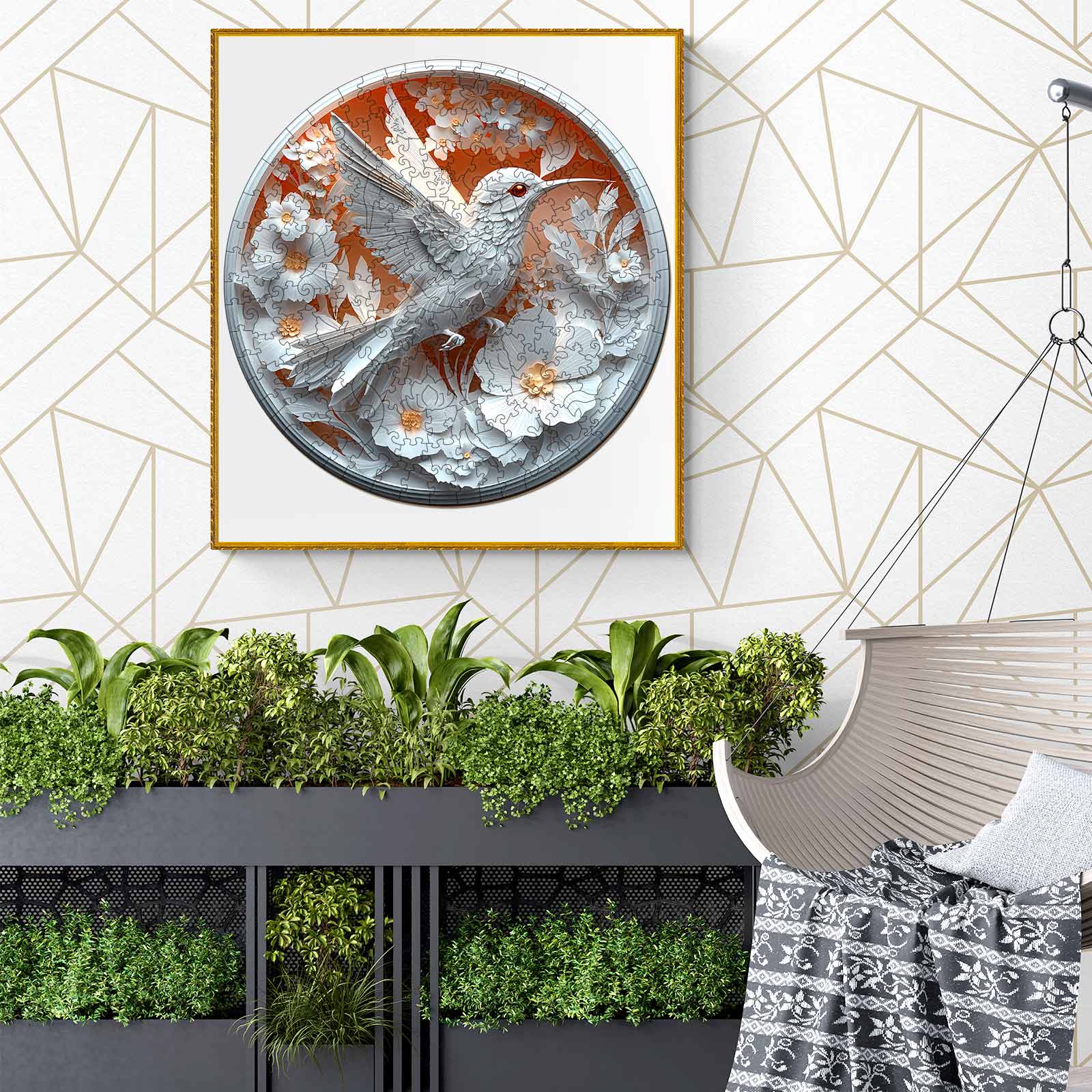 3D Paper Hummingbird Wooden Jigsaw Puzzle