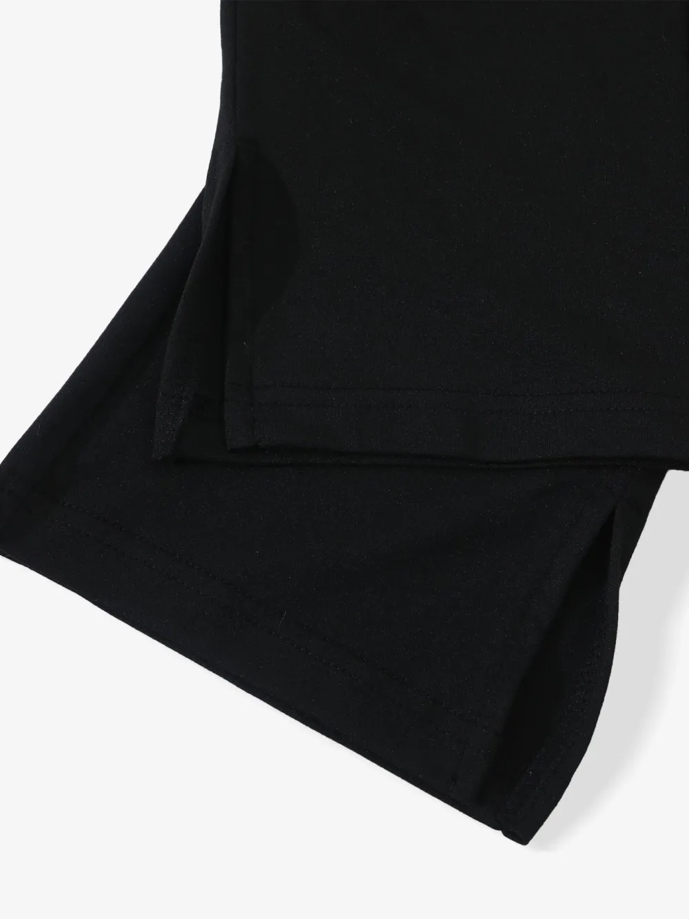 Women's Streetwear Black Capri Slim-Fit Pants, Active Pants With Side Slit Detail