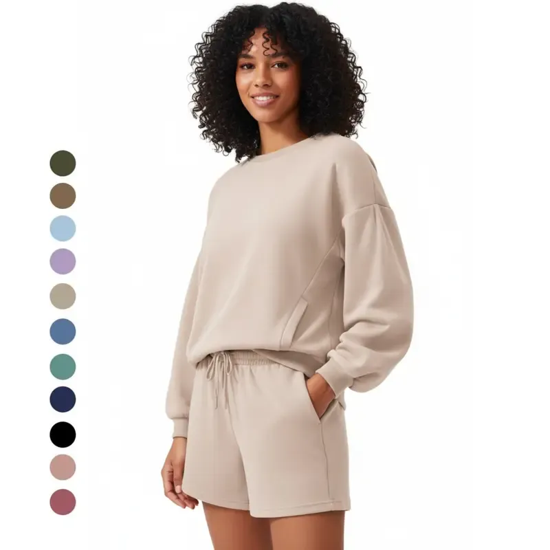 Women's Sporty Round Neck Tracksuit Set