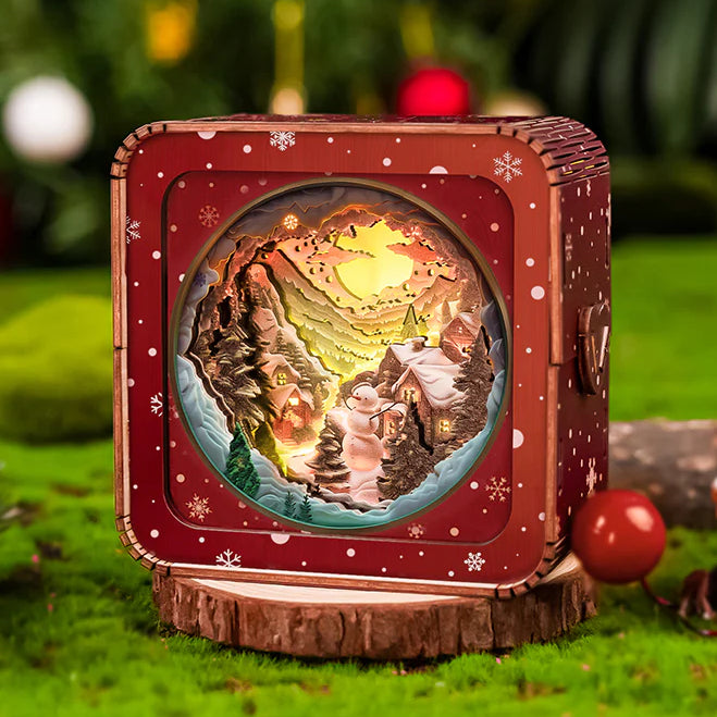 Snow Mountain Hut Kit - 3D Wooden Puzzle Night Light