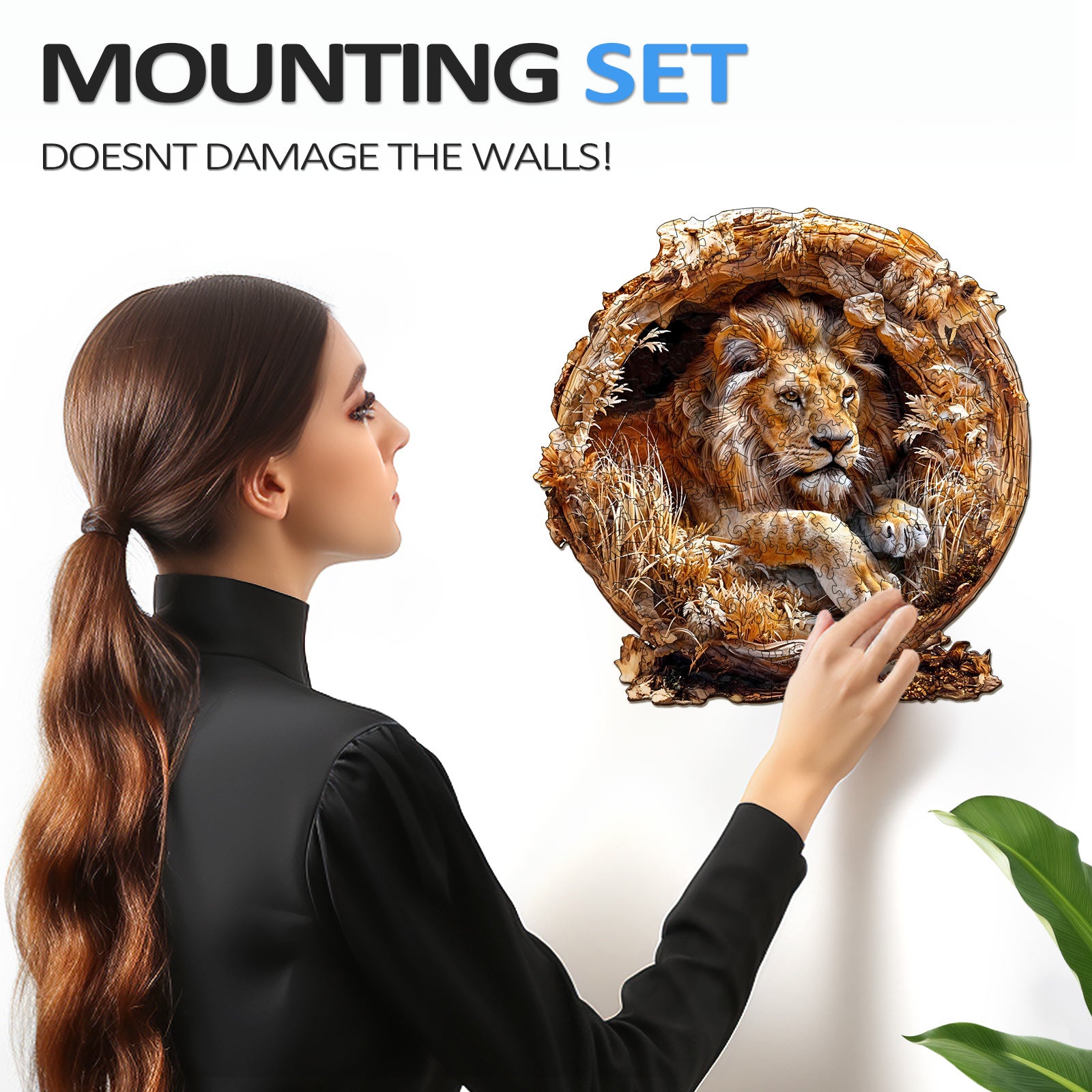 Lion In Cave Wooden Jigsaw Puzzle