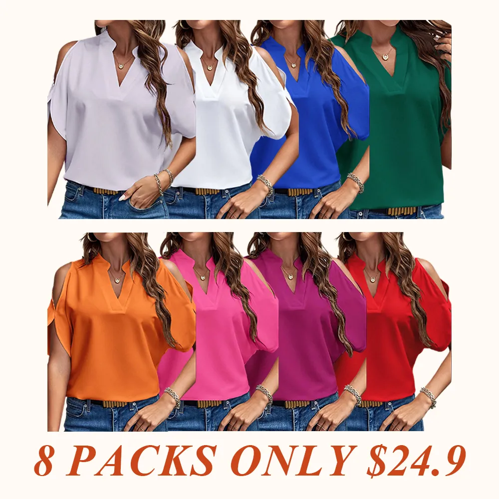 Women's Solid Color Casual Fitted T-Shirt, Short Sleeve Off-Shoulder Top, Commuter Wear