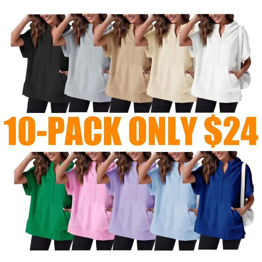 Womens Oversized Half Zip Hoodies (Less than $3 each!)