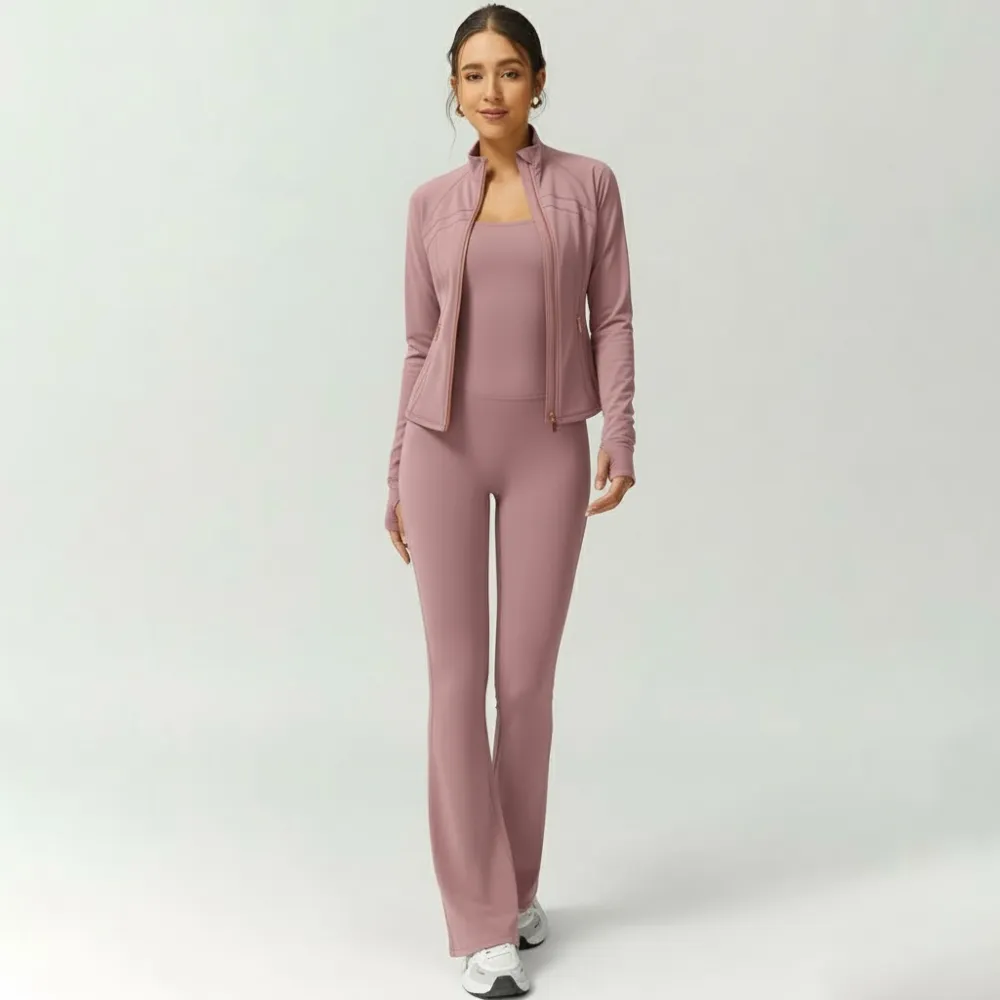 Stylish Yoga Set – Slim Fit Jacket & Jumpsuit