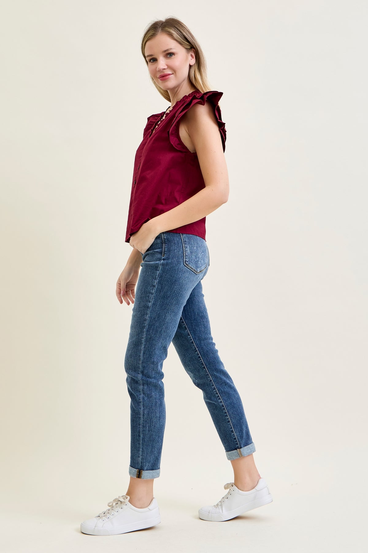 Margot High Rise Bleach Splash Boyfriend Jeans
