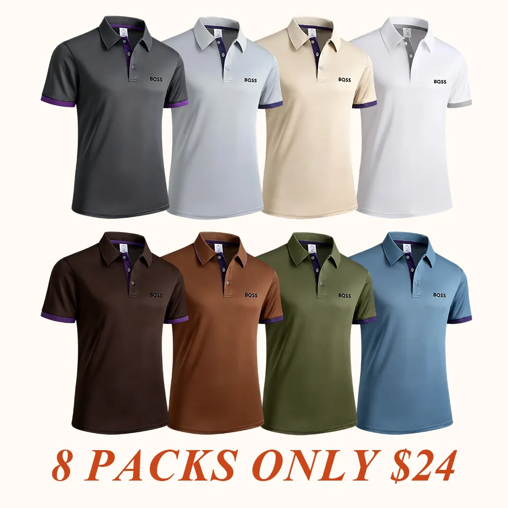 Summer new men's comfortable POLO shirts, classic button-down lapel tops