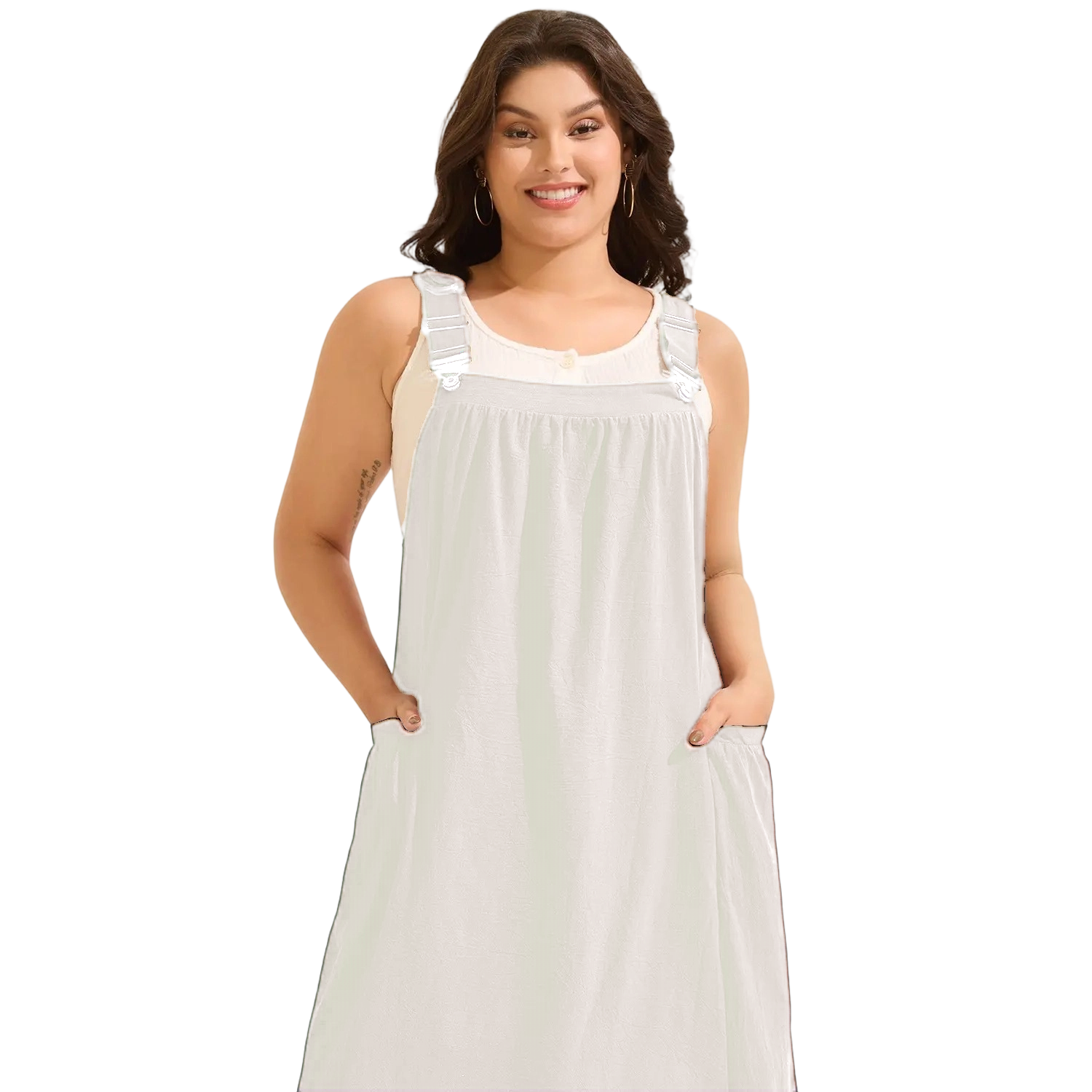 【Summer Turn-Up】【Pocket Approved】 Rust Pure Cotton Pleated Pockets Midi Dress