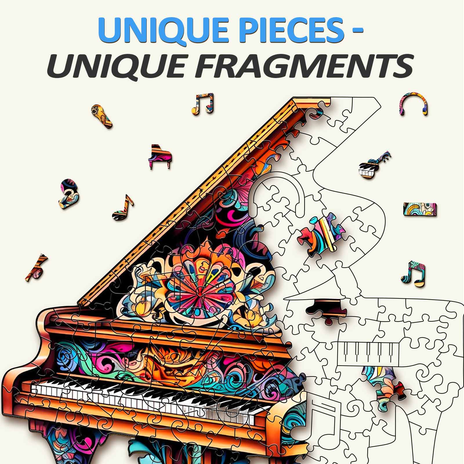 Touching Piano Wooden Jigsaw Puzzle