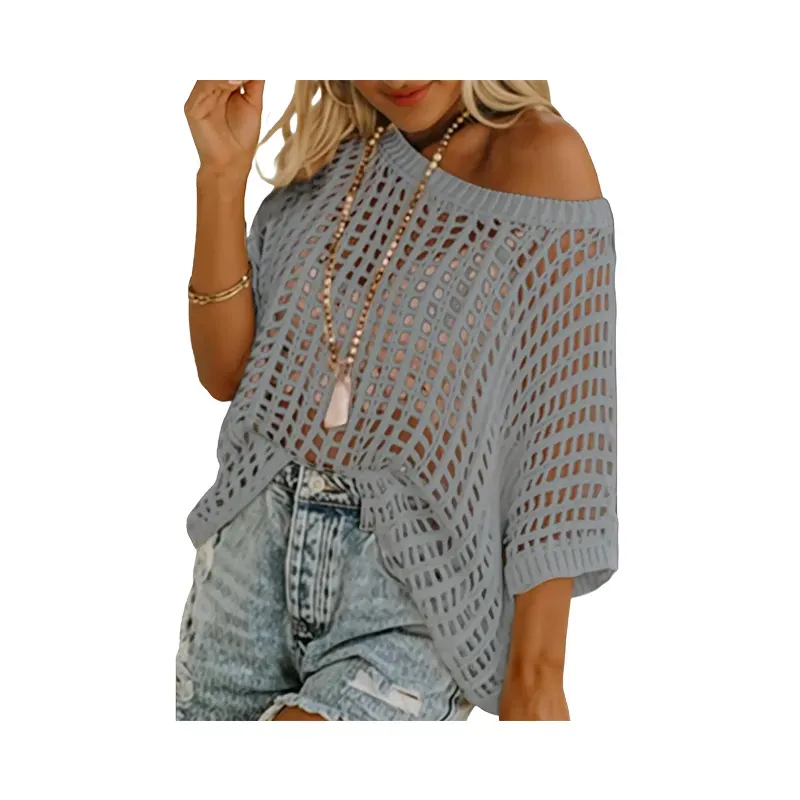 Women's Crochet Hollow-Out Beach Cover-Up & Casual Top