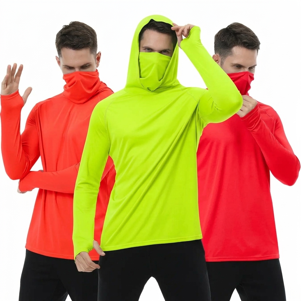 🔥🔥Men’s UPF 50+ Sun Protection HoodedShirt with Face Mask