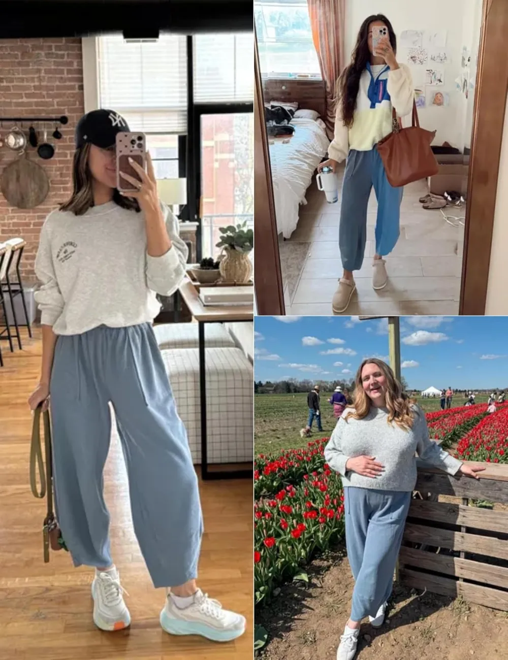 Women's Wide Leg Harem Pants Casual Palazzo Pants with Pockets High Waist Relaxed Fit