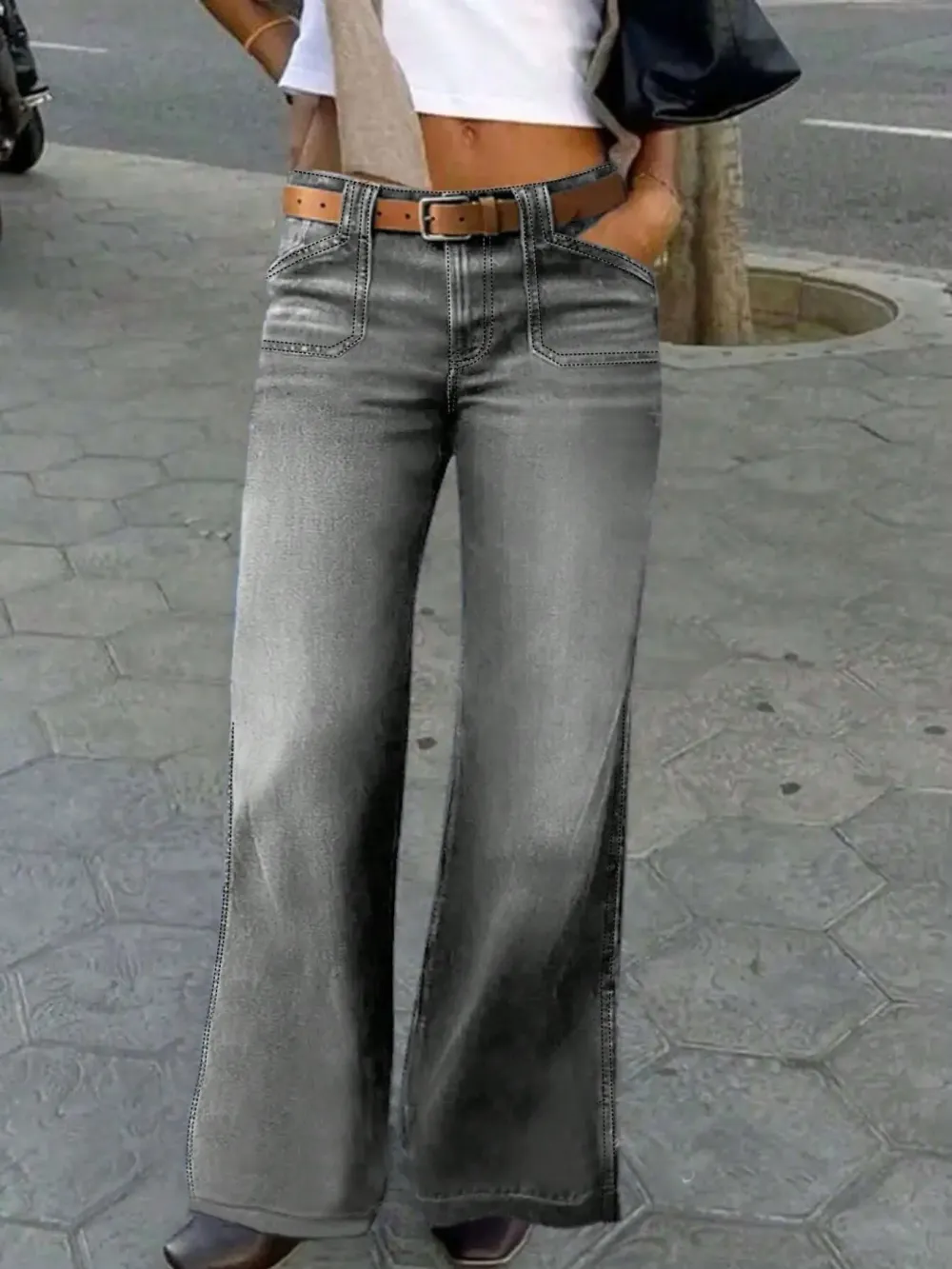 Women's loose straight leg jeans