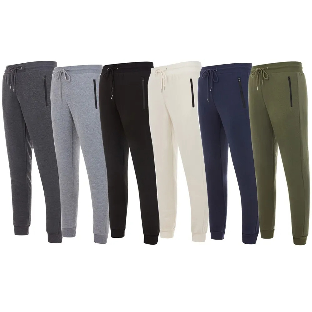 Men's 3 Pack Fleece Active Athletic Jogger Sweatpants with Drawstring