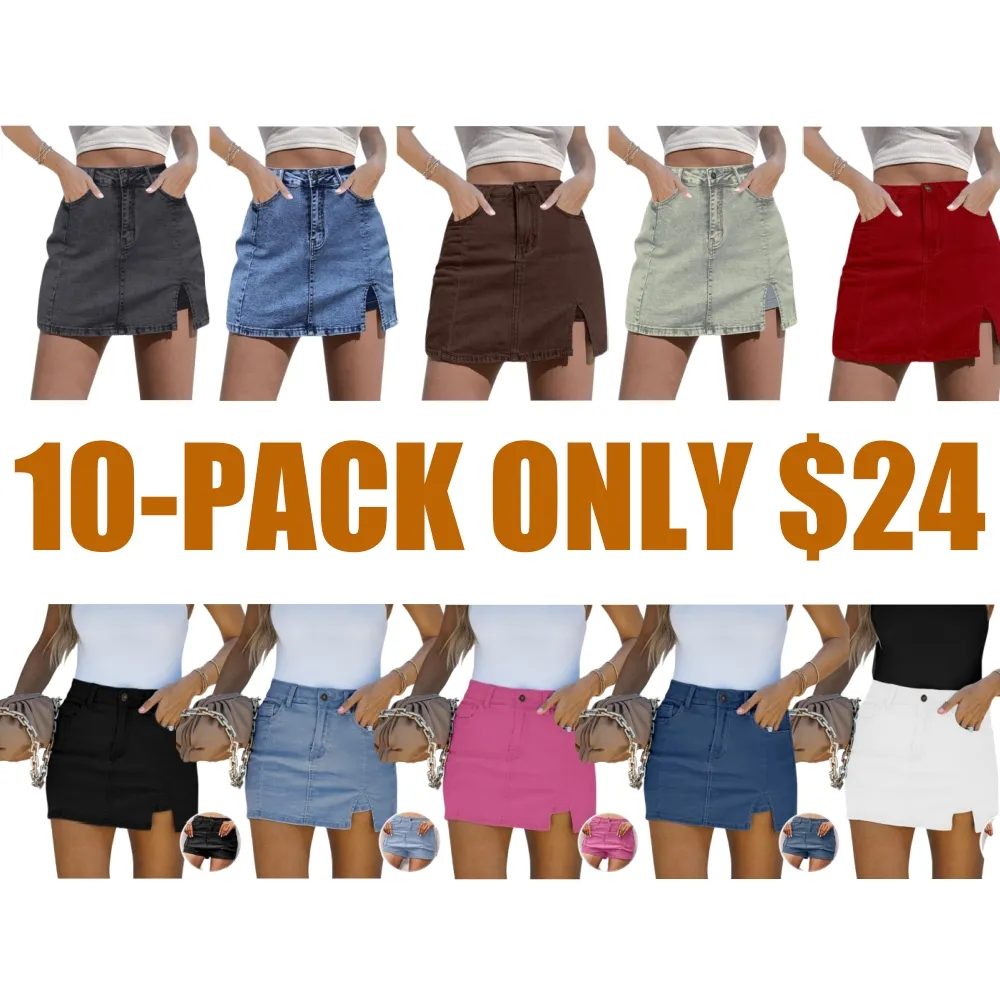 Skorts Skirts for Women Denim Mini Skirt (Less than $3 each!)