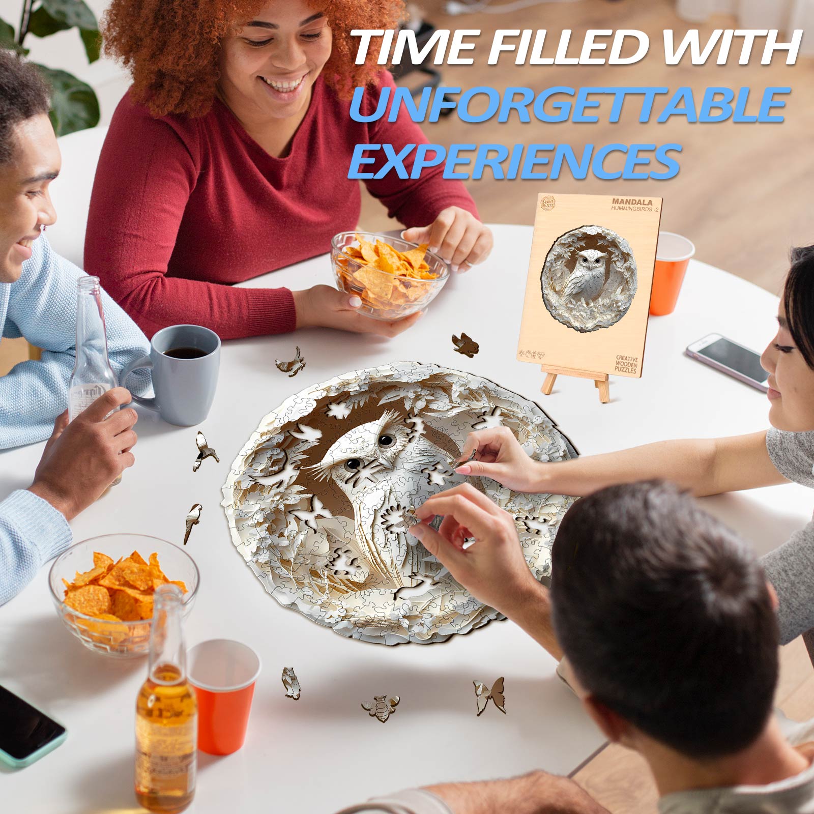 Paper Carved Owl Wooden Jigsaw Puzzle