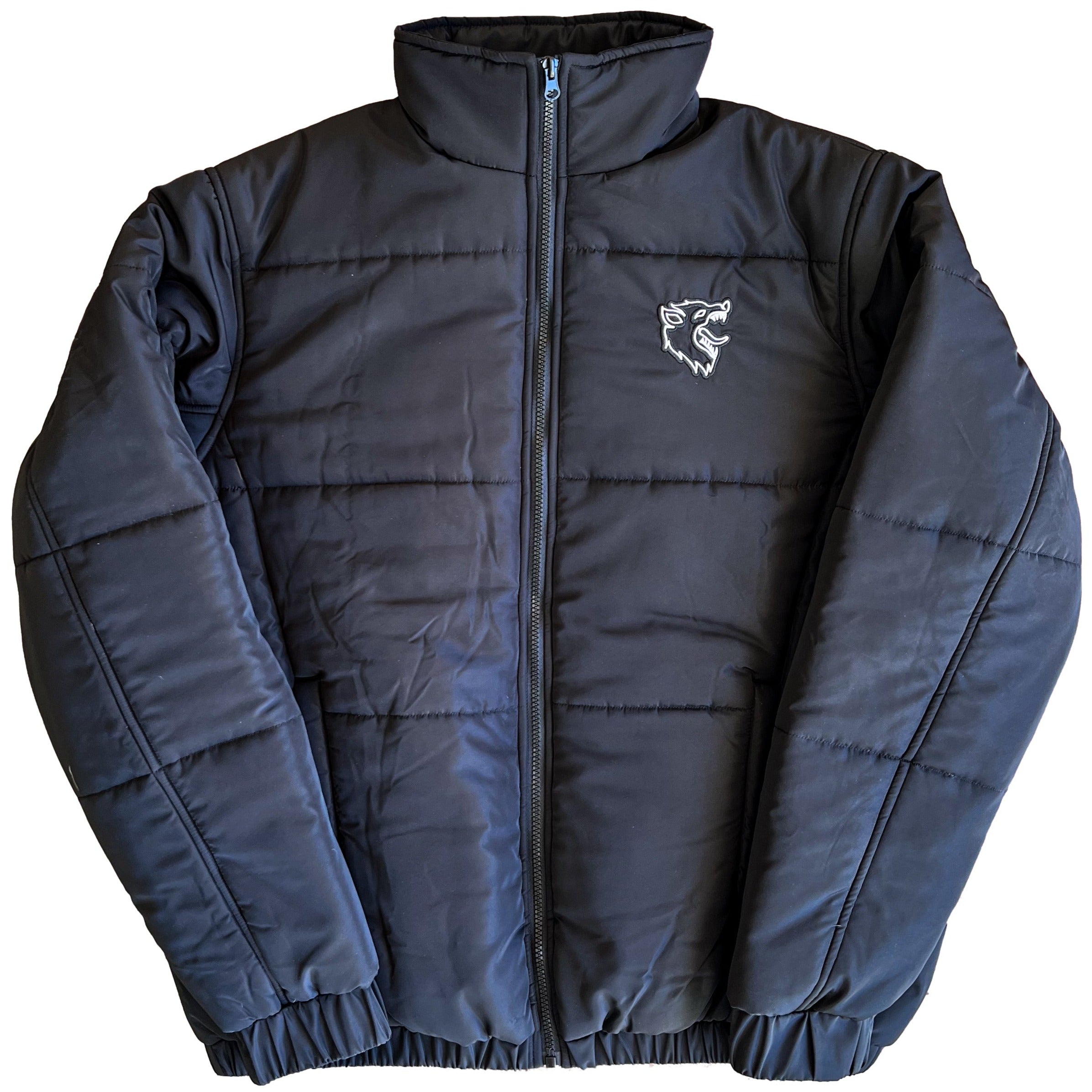 WOLF PUFFER JACKET - BLACK / WHITE