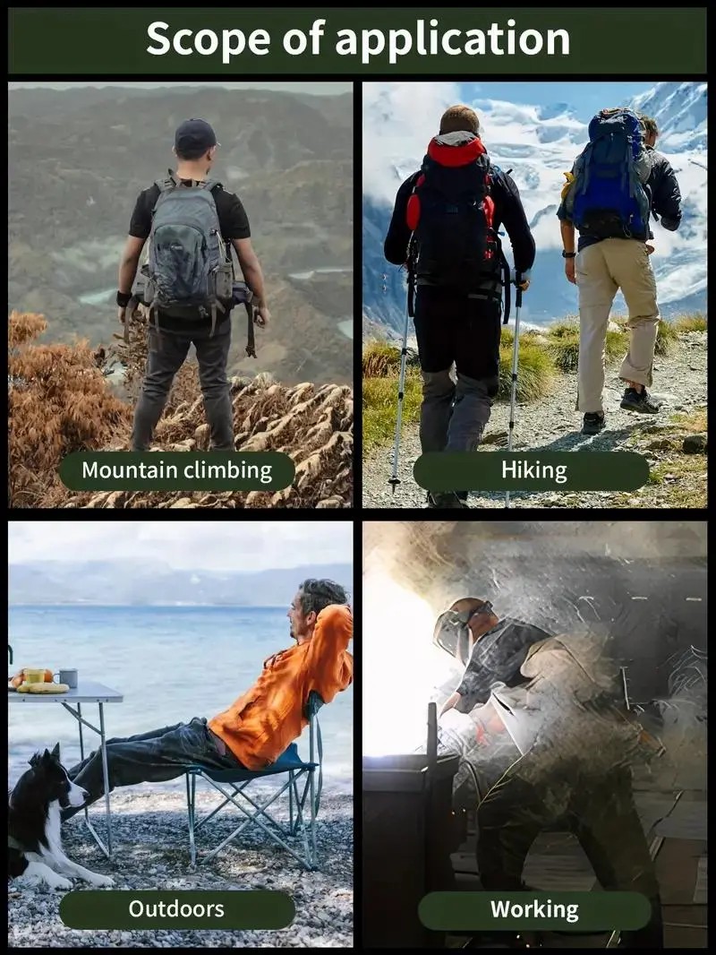 Men's Solid Color Waterproof Tactical Work Pants - 3-Piece Set, Belt-Free, Multi-Pocket, Durable Outdoor Hiking & Casual Pants (Regular Fit)