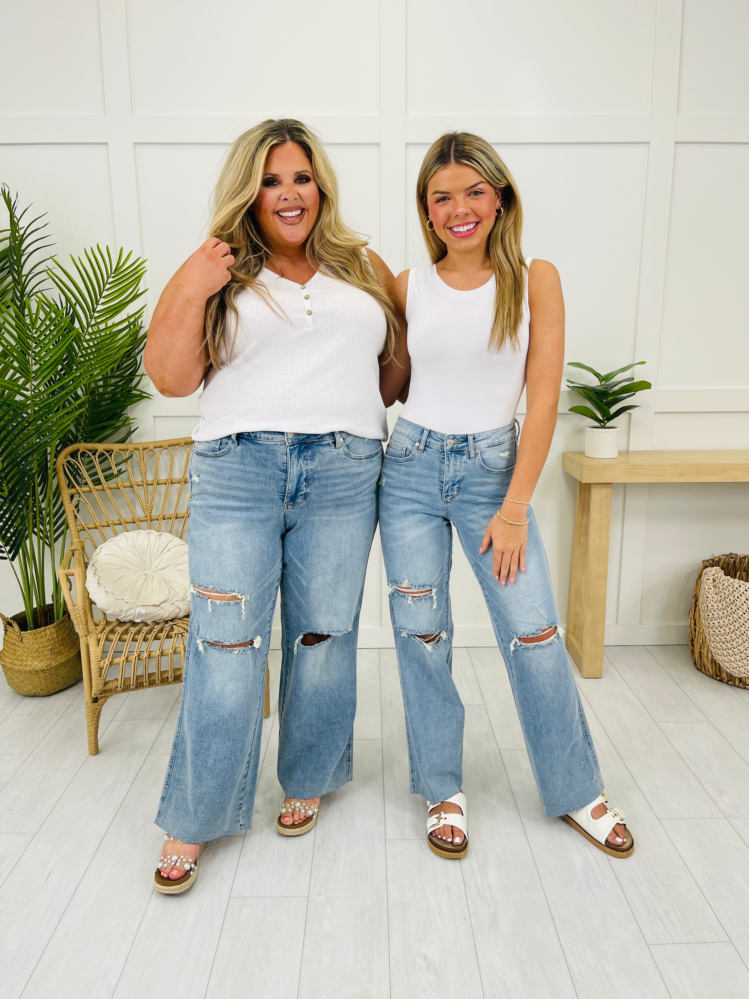 Judy Blue Play It Cool Tummy Control Wide Leg Jeans