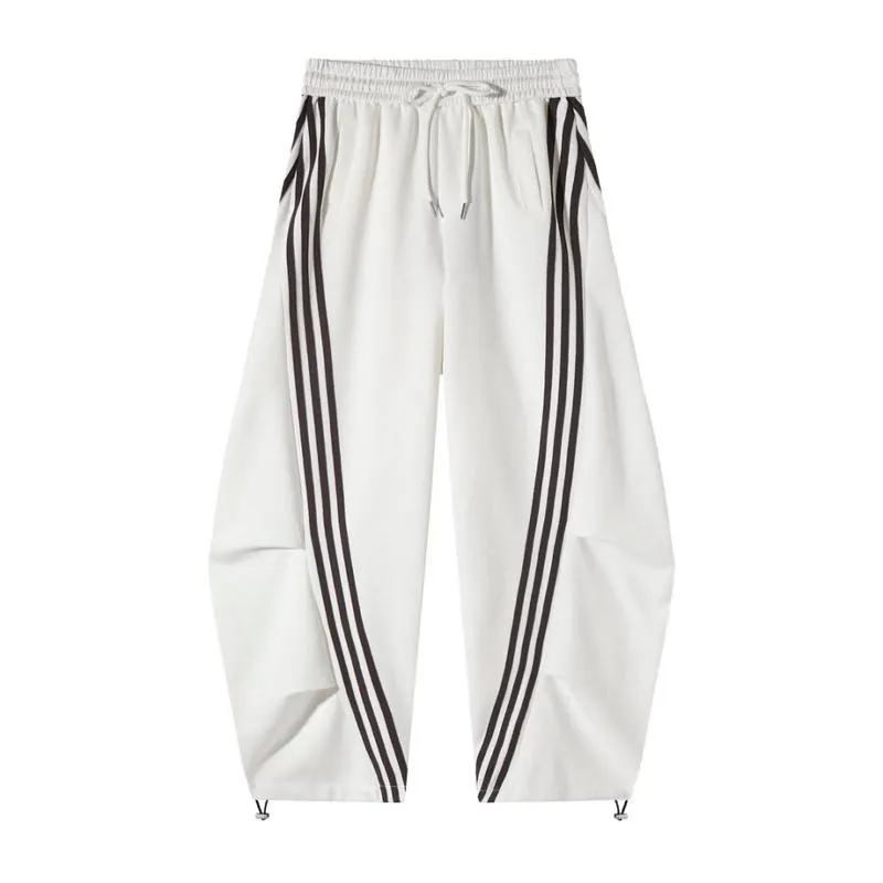 Loose Wide Leg Striped Track Pants Women's Casual Streetwear Joggers