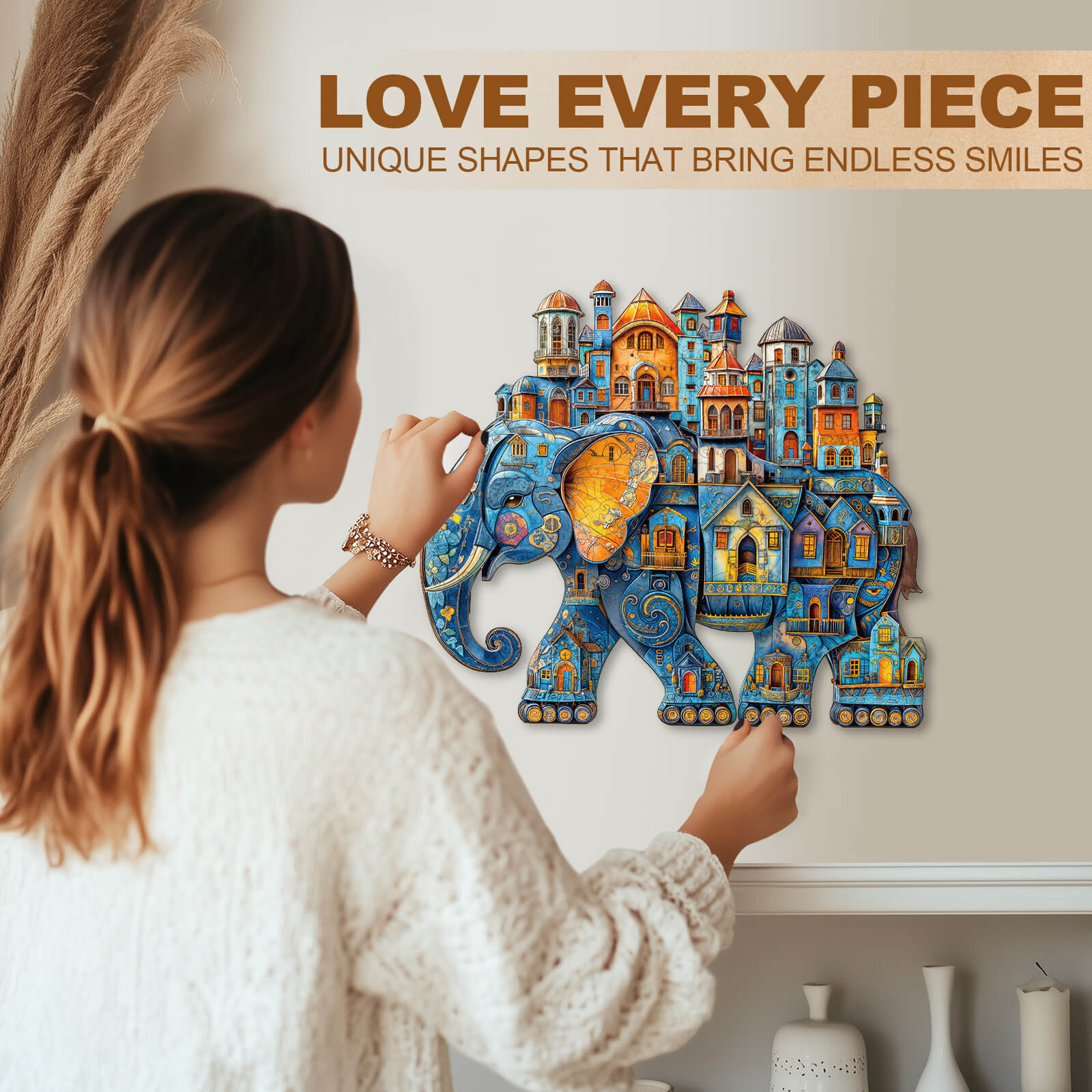 House  Elephant Wooden Jigsaw Puzzle