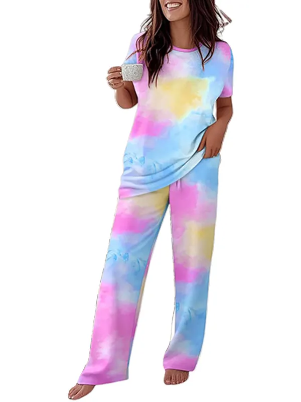 🔥HOT SALE🔥Women's 8 Piece Pajama Set - Short Sleeve Comfy Loungewear