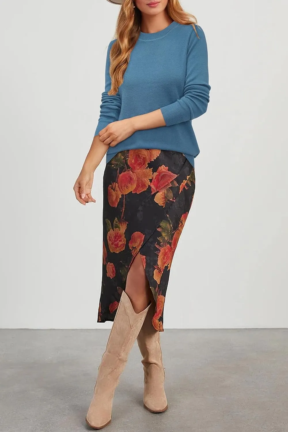 Women Fashion Wool Blend Sweater