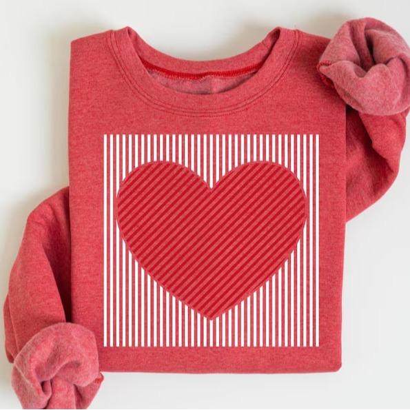 Retro Heart Valentine Sweatshirt – Cozy & Cute Unisex Love Top