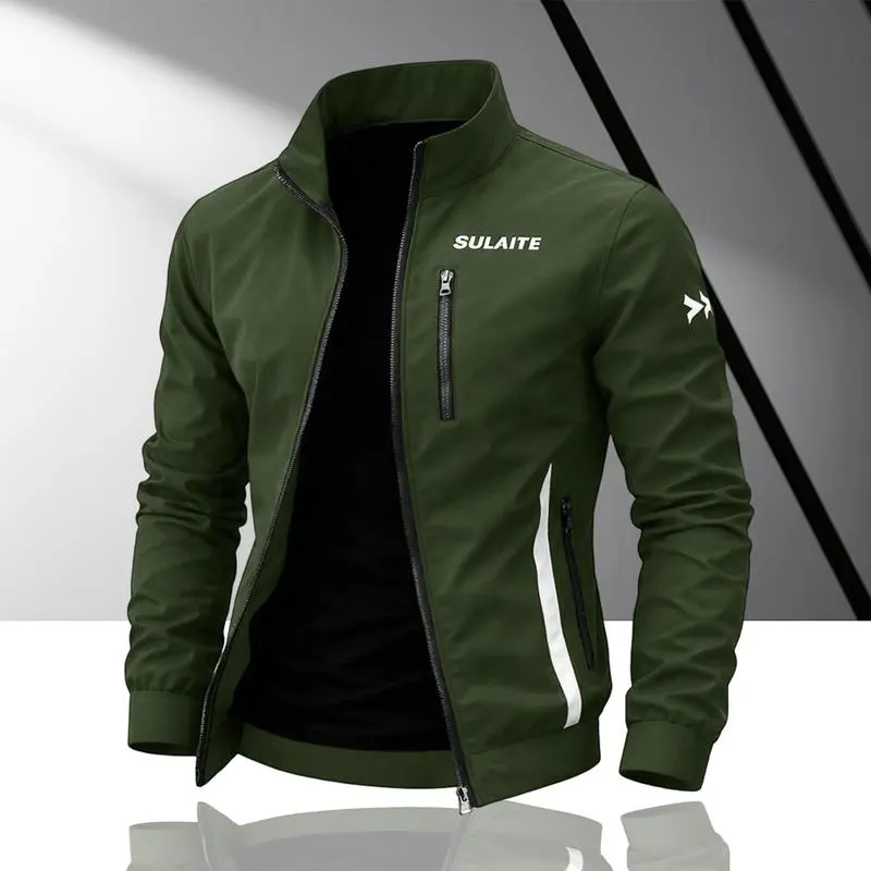 Men's spliced contrasting letter racing jacket,