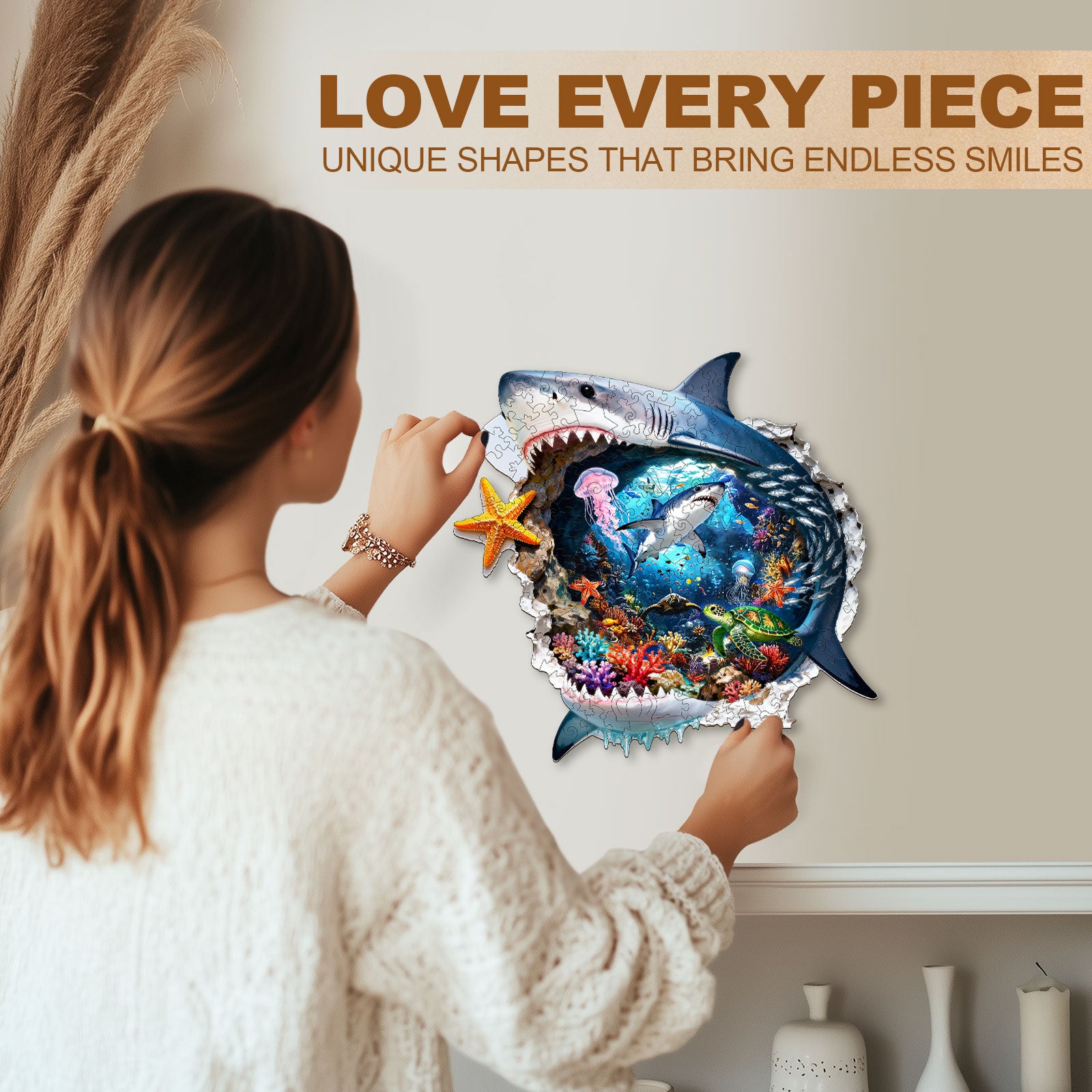 Shark Alert Wooden Jigsaw Puzzle