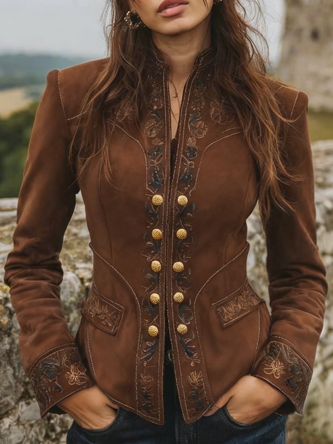 Women's Vintage Floral Print Jacket