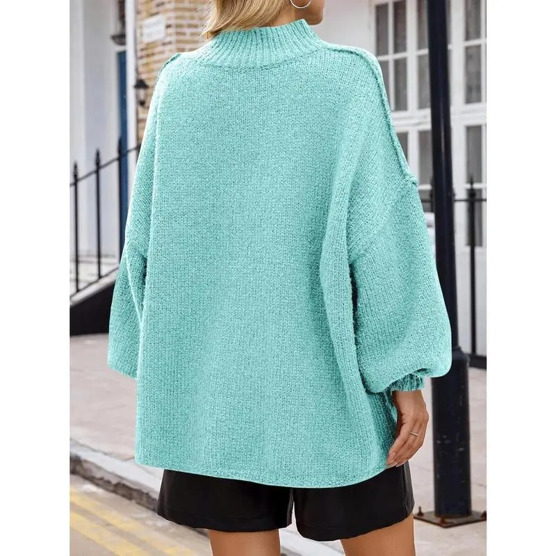 Women's loose-fitting ribbed knit dress