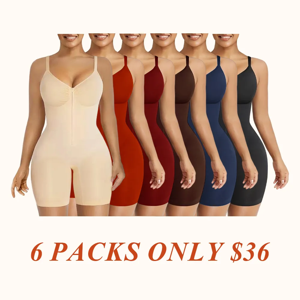 Shapewear for Women Tummy Control Bodysuits Zip-Up Comfort Ultra Stretch Fabric