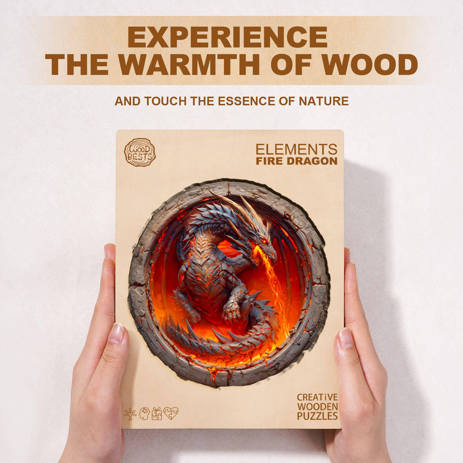 Elements Fire Dragon Wooden Jigsaw Puzzle
