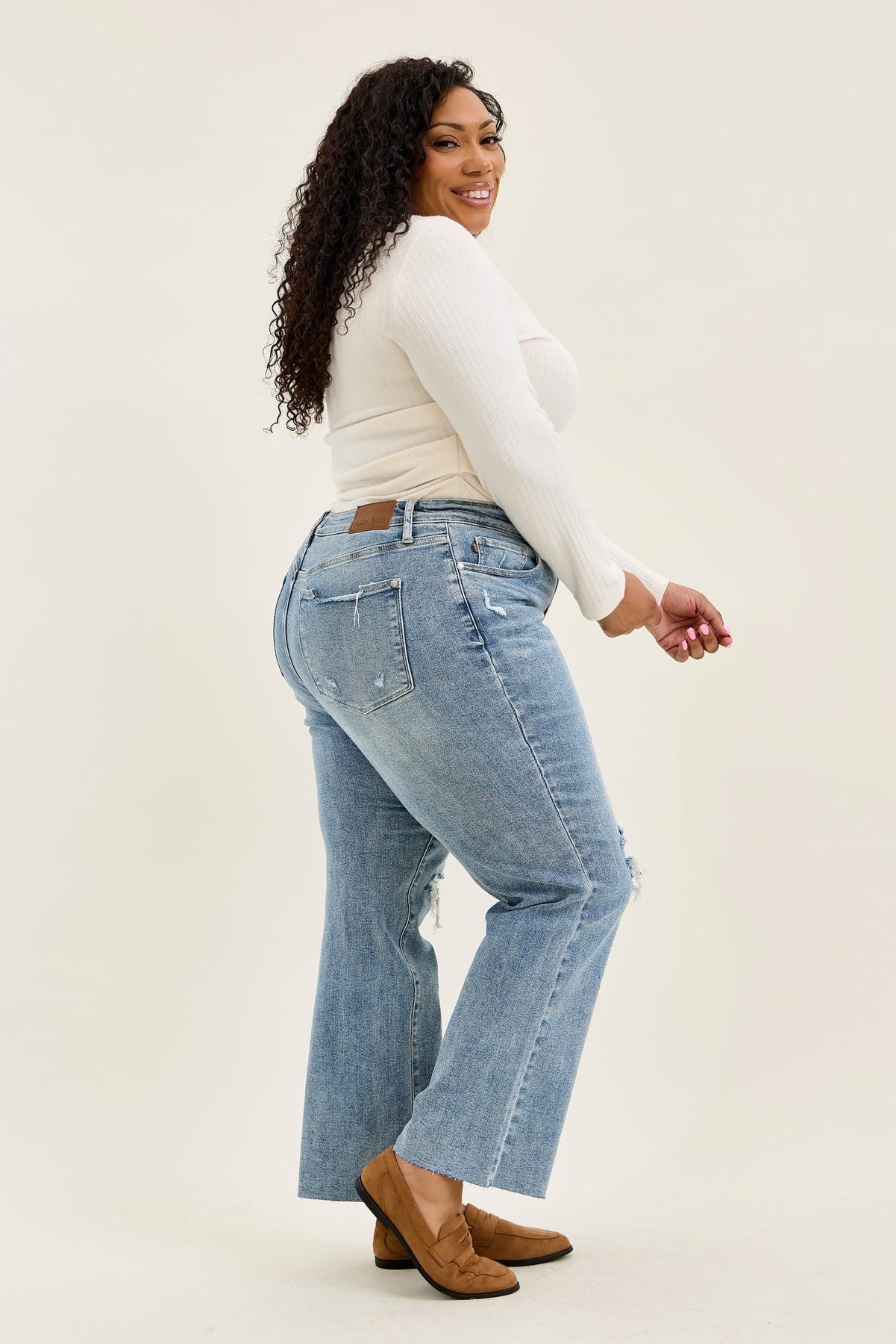 Brenda Retro 90s Destructed Straight - PLUS