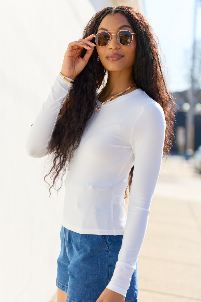 Andie Ivory Long Sleeve Tee