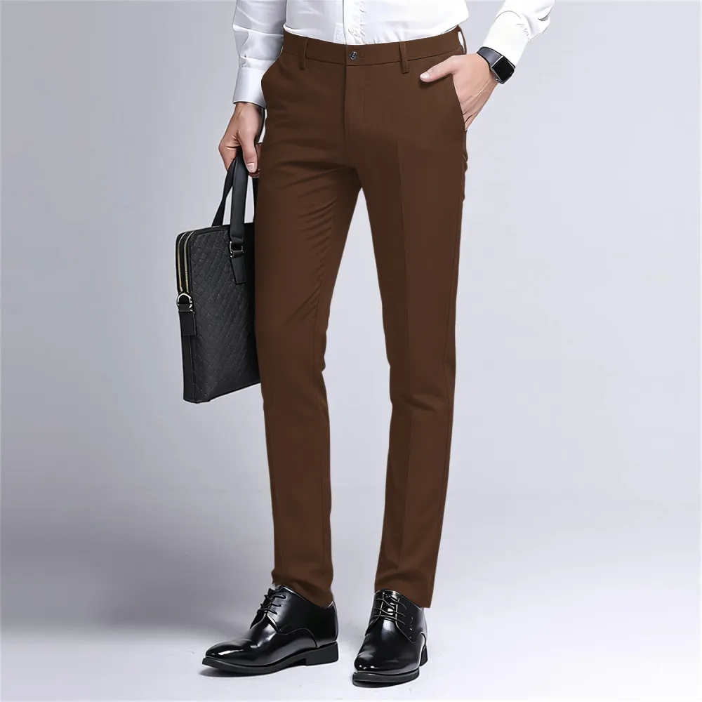 Men's Stretch Dress Pants Slim Fit Skinny Suit Pants