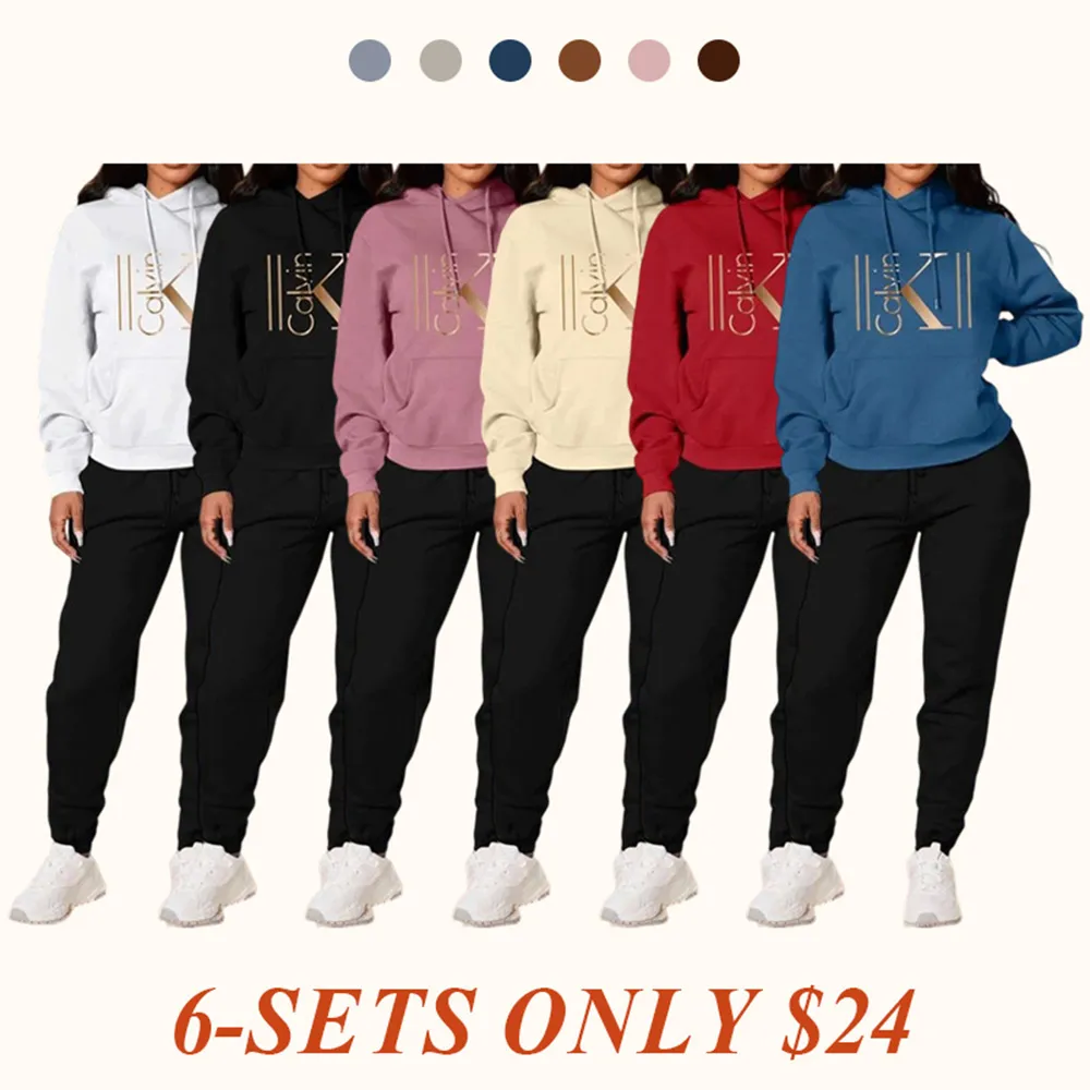 Women's Casual Hooded Sweatshirt Set