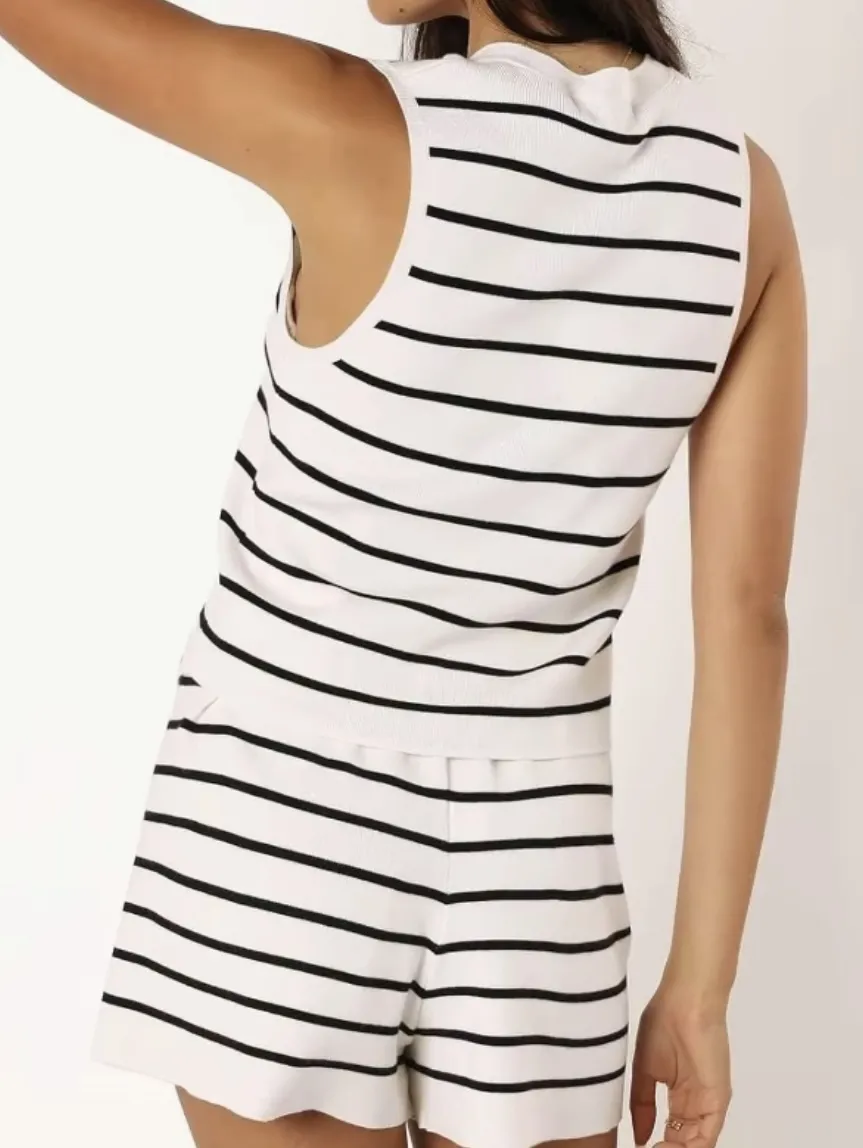 Women's 2 Piece Outfits Summer Striped Casual Sets (Under $4 a set!)