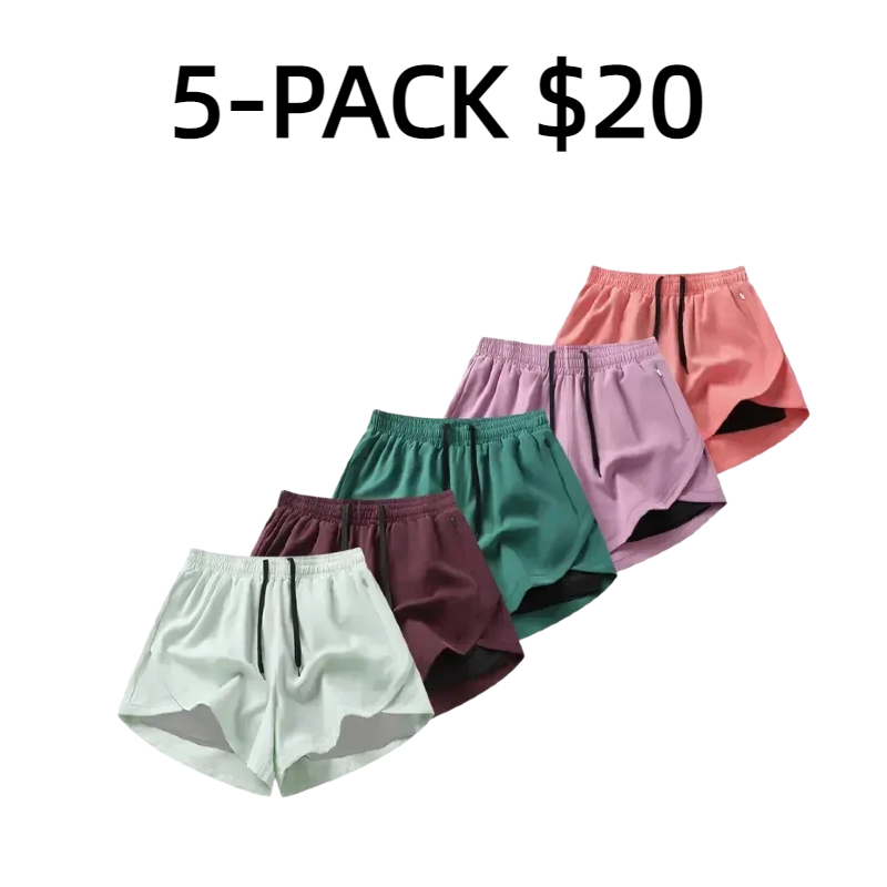 Women’s Summer Shorts 5-Pack Fashionable, Versatile Outdoor Casual Athletic Shorts