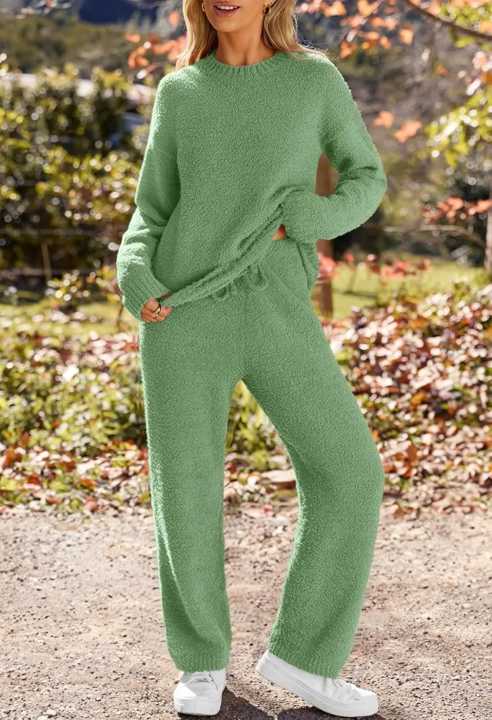 Womens Pajama Sets 2025 Fall Lounge Sweater Set