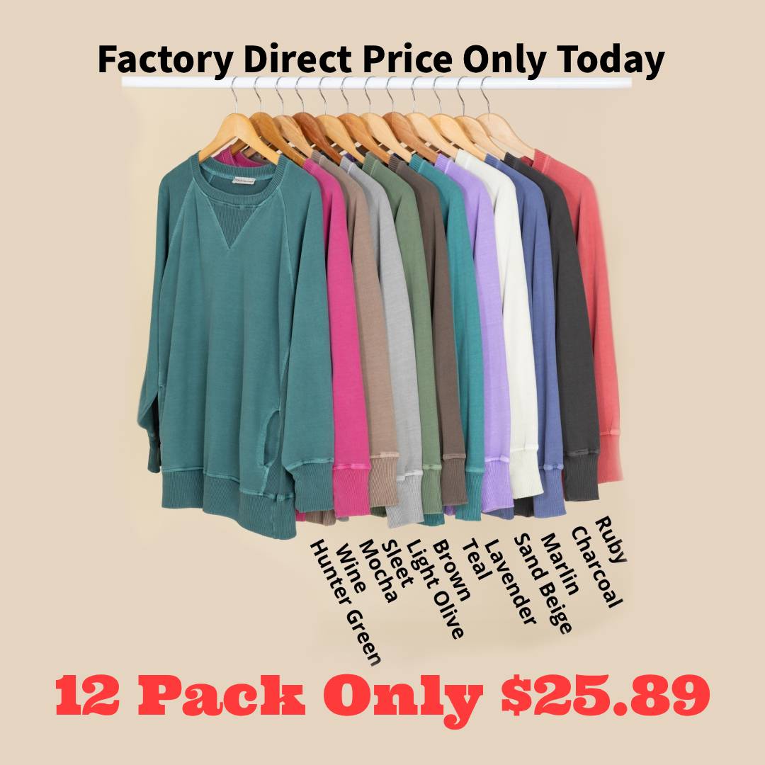 Woman's Pigment Dyed Sweatshirt With Pockets