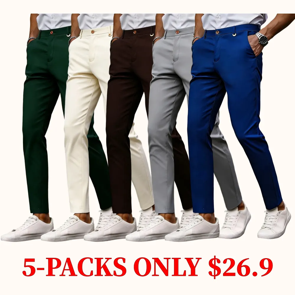 Men's business casual trousers, slim-fit dress pants