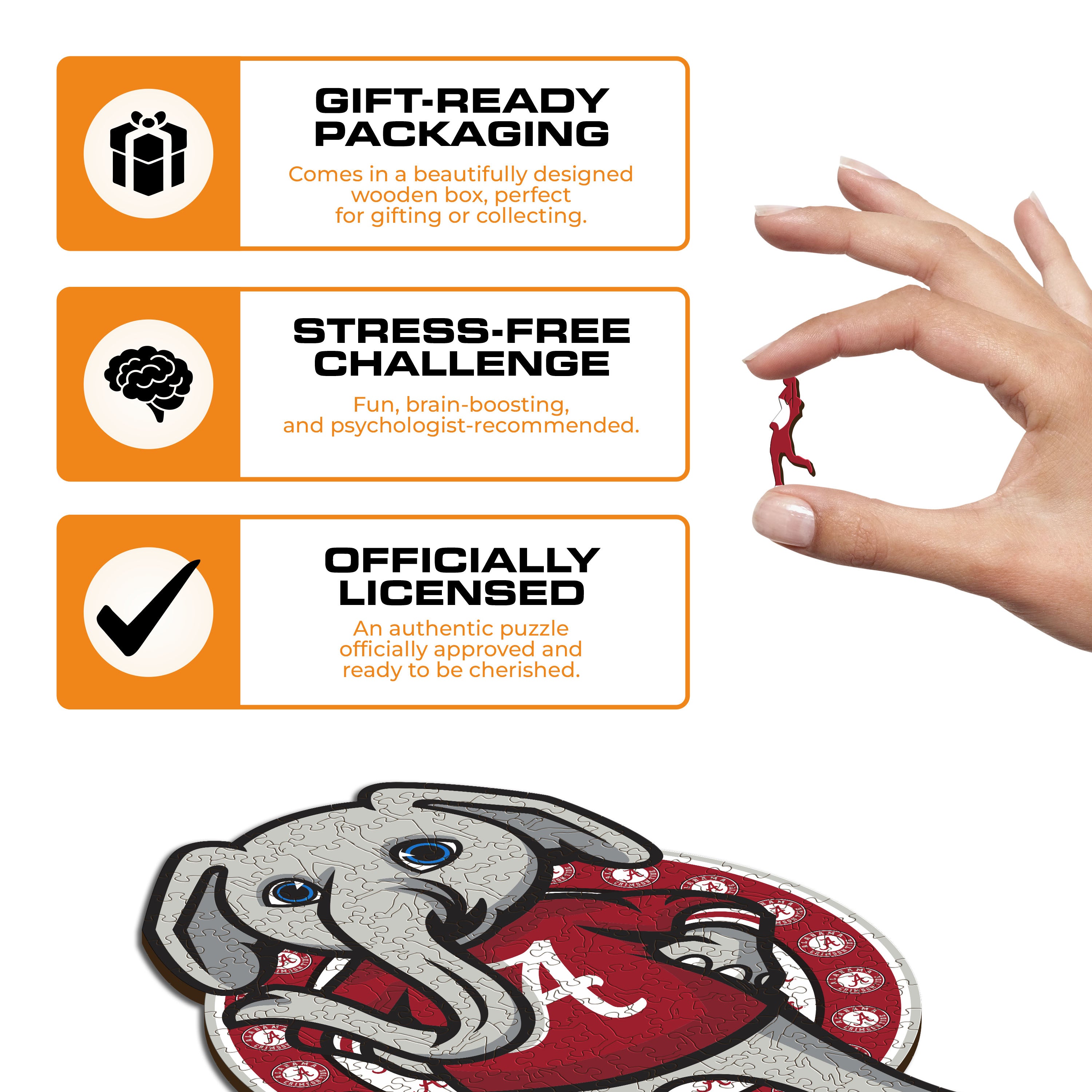 University of Alabama Mascot - Wooden Puzzle