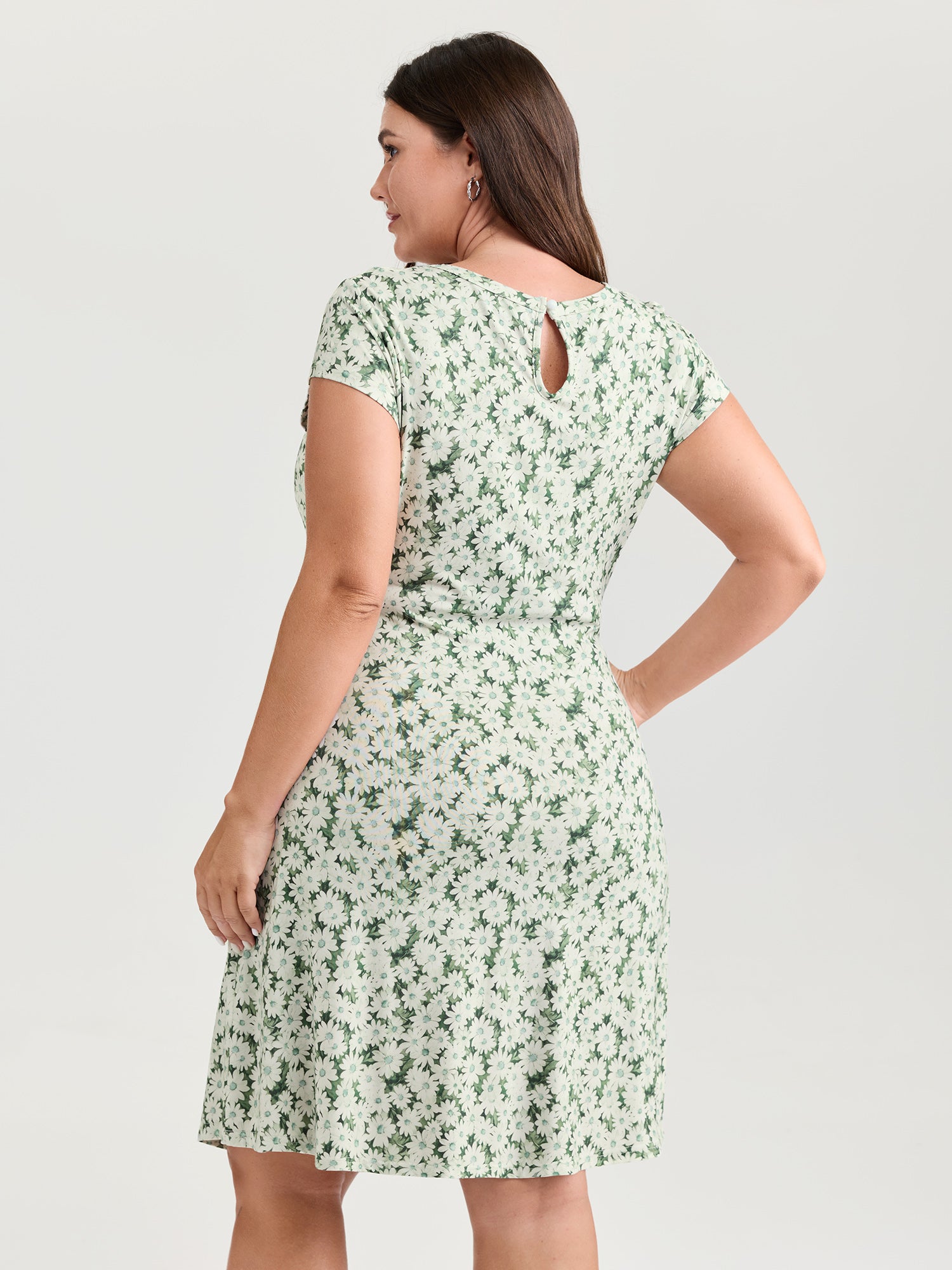 Floral Print Ruched Bodycon Fit Mini Dress