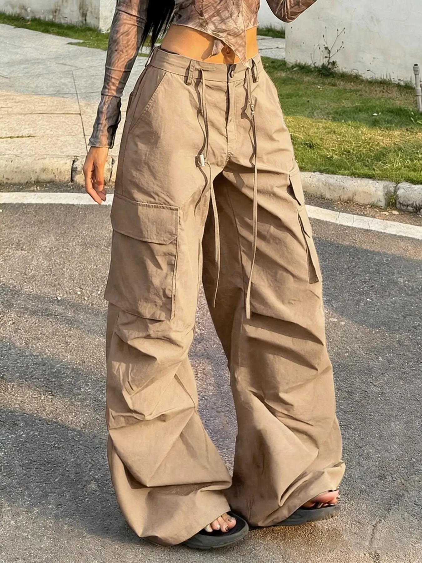 Women's High-Waisted Streetwear Cargo Pants