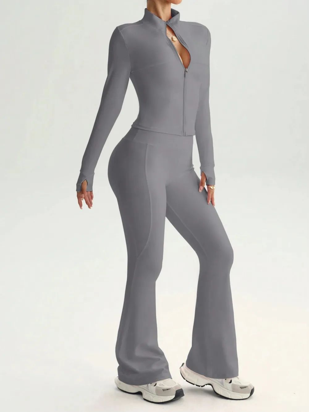 Women's Street Style 2-Piece Bodycon Activewear Set