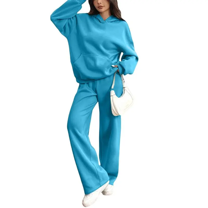 Women's Hooded Sweatshirt & Pants Casual Comfy Loungewear Set