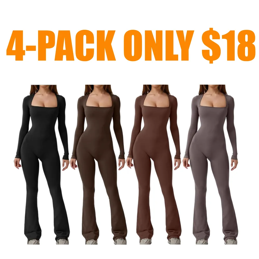 Jumpsuits for Women Square Neck Wide Leg