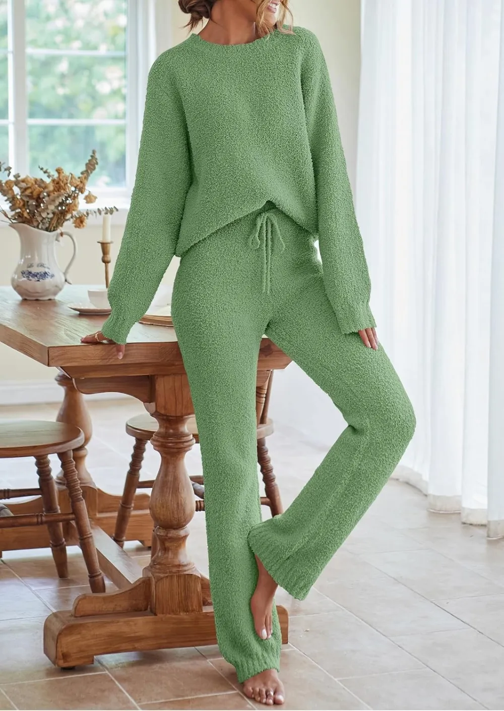 Womens Pajama Sets 2025 Fall Lounge Sweater Set